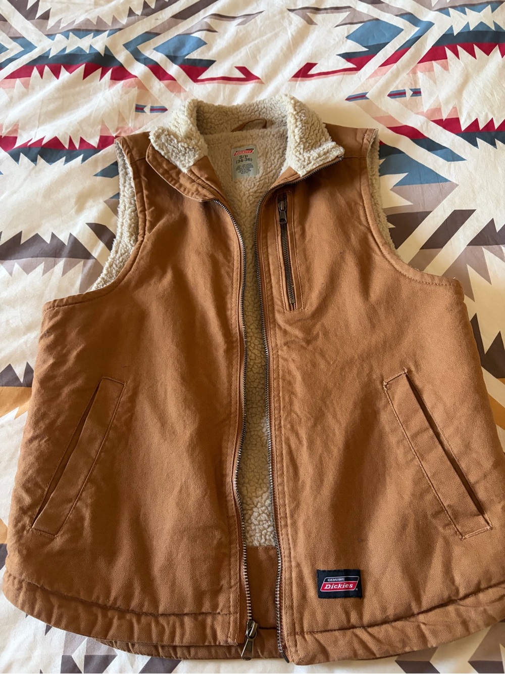 Dickies Brown Sherpa-Lined Work Vest
